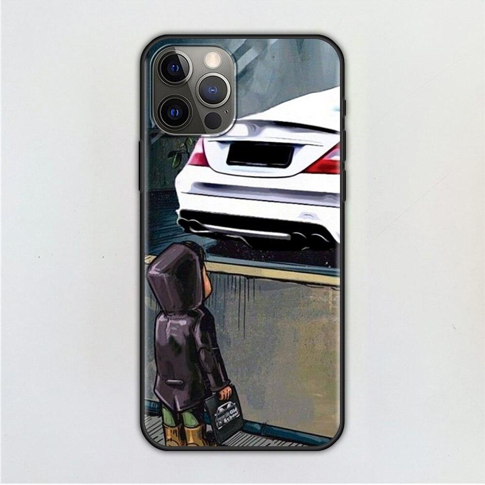Meilleure Coque de Téléphone pour iPhone 14 11 13 12 Pro Max Mini X Xs Xr 6 6s 7 8 Plus Voiture de Sport Garçon Protection Flexible Souple Tpu Transparente
