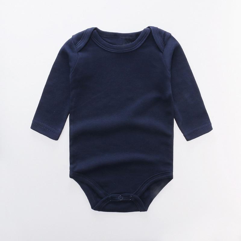 Barboteuse Classique Moderne Couleur Unie Bébé Garçon Fille Combinaison Coton Manches Longues Hauts Pour Filles Et Garçons Bébé