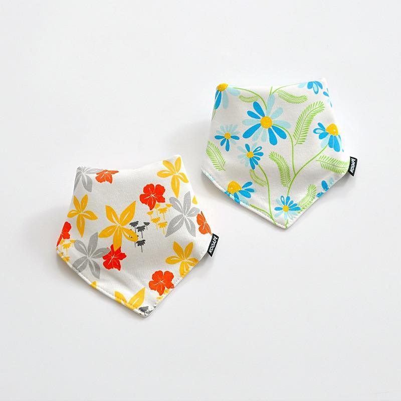 Lot de 2 bavoirs bandana double épaisseur en coton pour bébés, garçons et filles, bavoirs triangulaires, serviette pour nourrissons