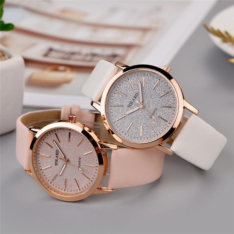 Nouvelle montre de luxe en cuir à quartz pour femmes, montre de mode pour femmes, montre-bracelet pour femmes et jeunes filles