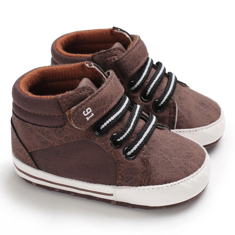 Chaussures à semelle souple pour nouveau-nés (0-18 mois), bottines à lacets pour garçons, baskets, cadeau idéal pour bébé