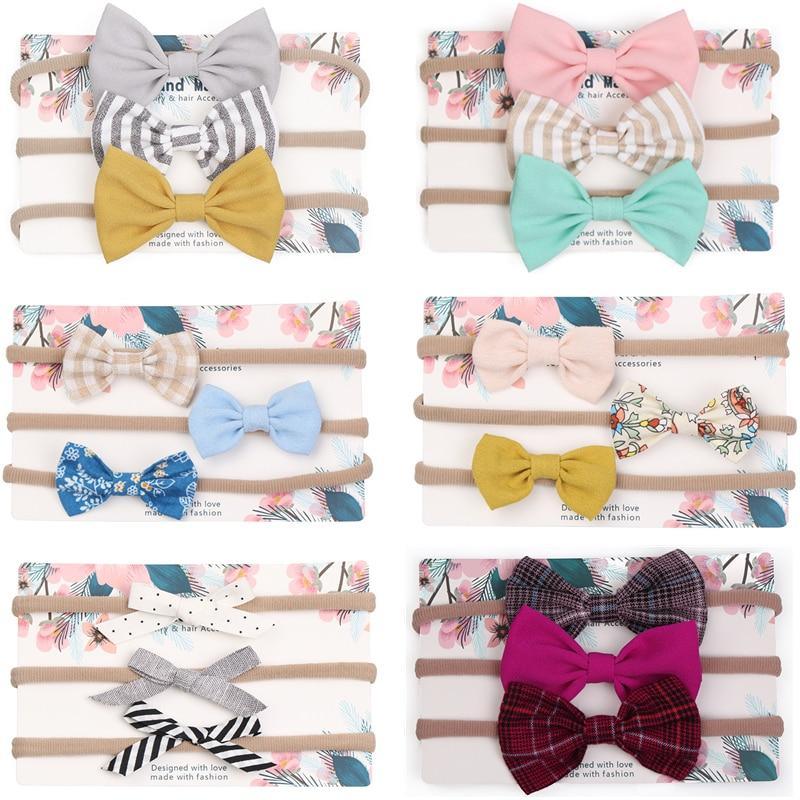 Bandeau Bébé Nœud Mignon pour Fille Bandeaux en Nylon Turban Bandeaux Nouveau-né Serre-têtes pour Enfants Accessoires Cheveux Bébé
