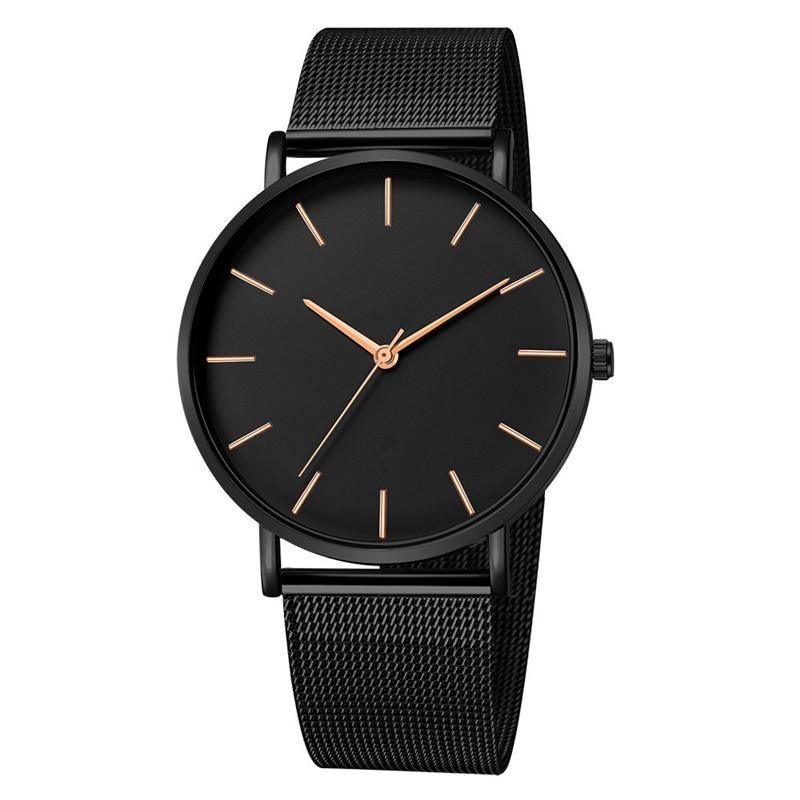 STEVVEX Montre Homme Montres Décontractées à Quartz Simple Montre à Quartz en Métal Reloj Montre en Acier Inoxydable Maille Horloge pour Hommes et Garçons