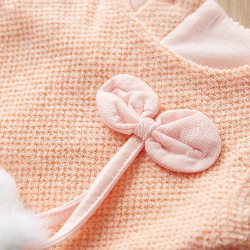 Bébé Fille   Mignonne Robe avec Boule Fluffy Design Unique Cadeau Parfait pour Petites Filles
