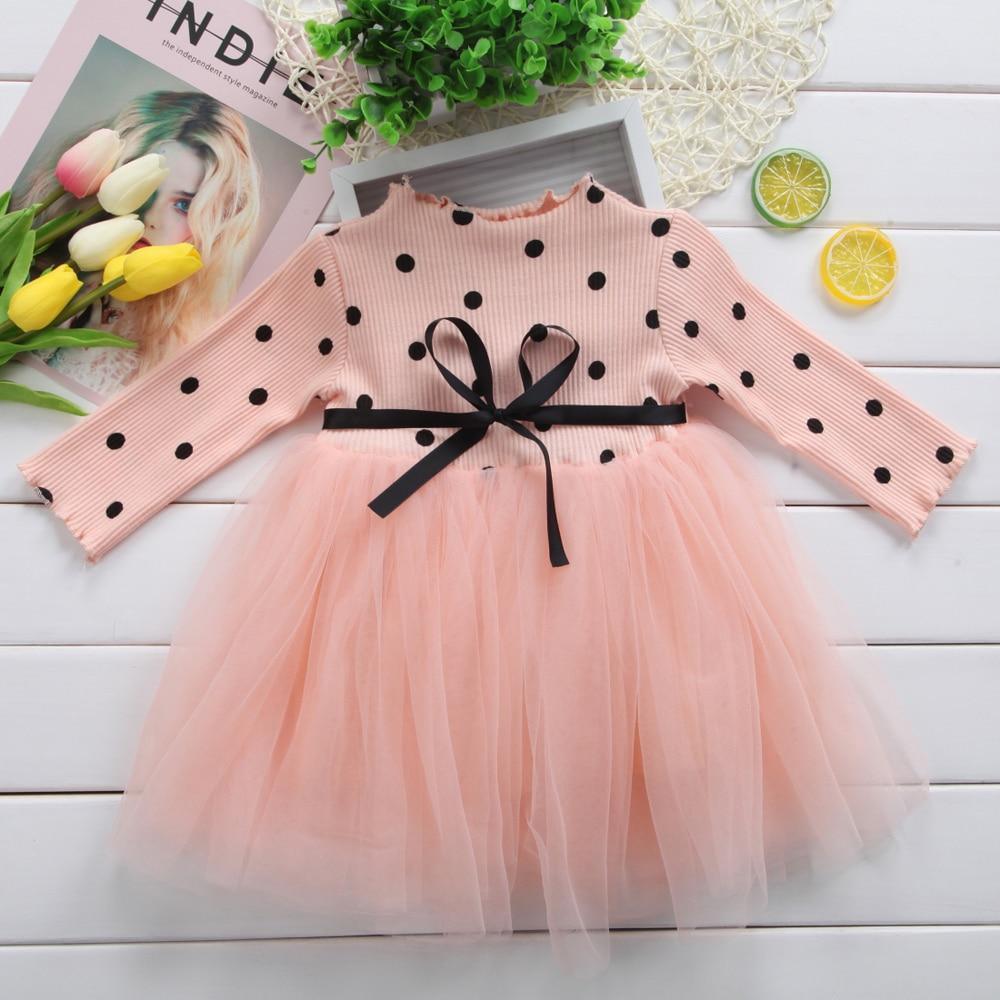Robes de fête pour bébés et petites filles modernes et élégantes, style princesse, à pois, en tulle, pour nouveau-nés