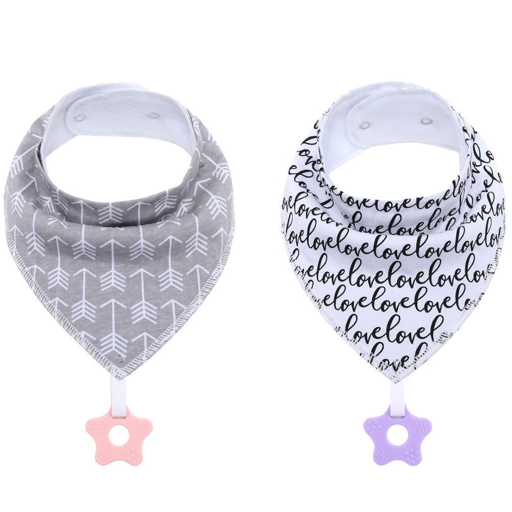 Bavoirs bandanas unisexes 100 % coton biologique super absorbants et doux pour bébé et jouets de dentition pour nouveau-né