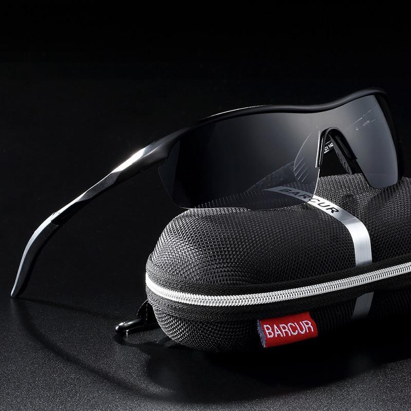 Lunettes de soleil de sport de luxe élégantes en aluminium-magnésium, polarisées et anti-reflet, pour femmes et hommes, avec protection UV400