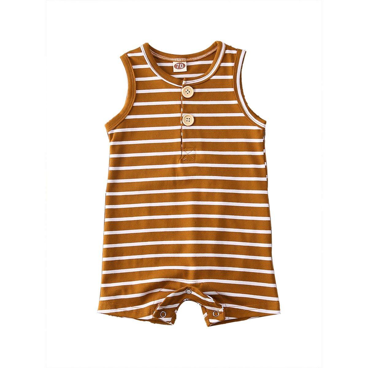 Grenouillère rayée sans manches pour nouveau-né bébé garçon/fille, tenue barboteuse, pyjama