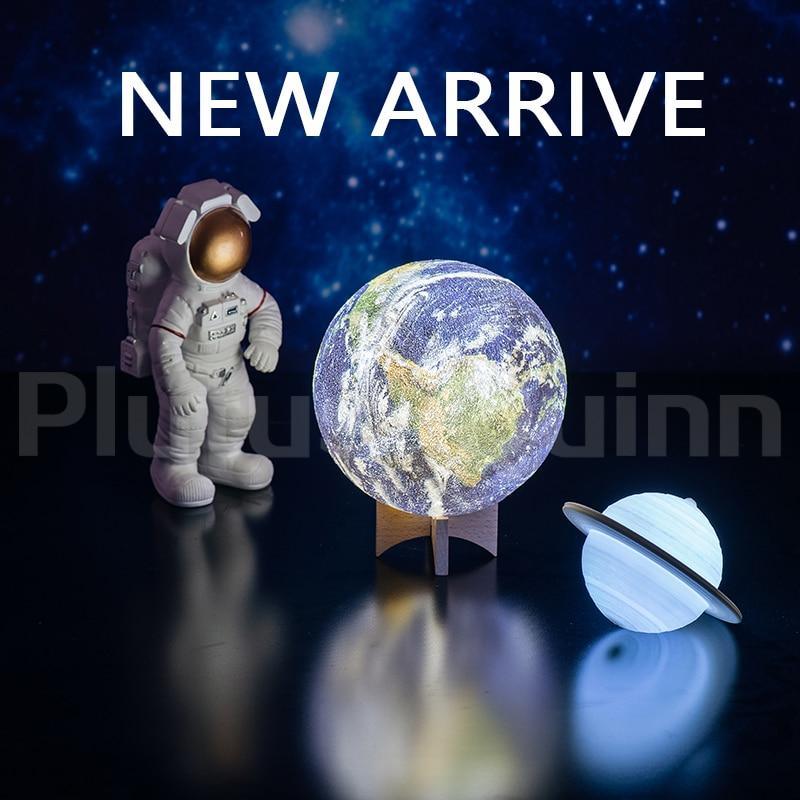 Veilleuse populaire pour enfants : Lampe Navette Spatiale et Lampes Lune, imprimées en 3D pour les amateurs d'espace - Lampe Fusée