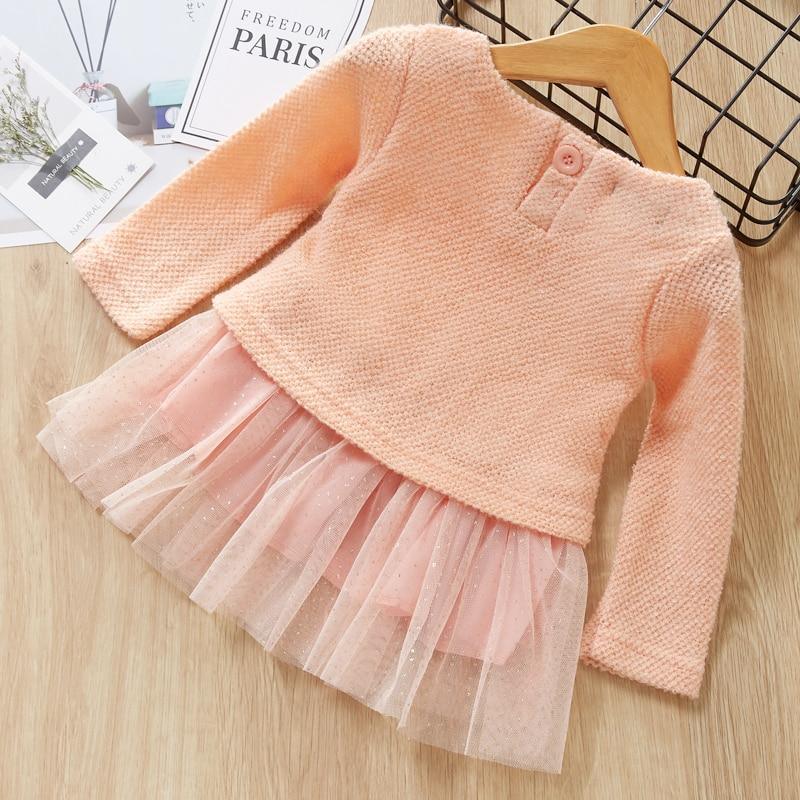 Bébé Fille   Mignonne Robe avec Boule Fluffy Design Unique Cadeau Parfait pour Petites Filles