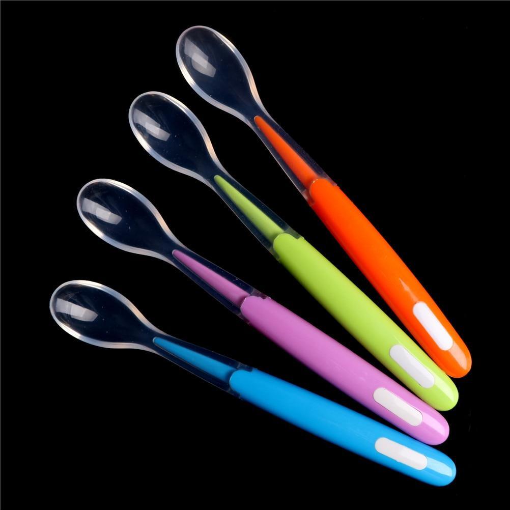 Cuillère en silicone pour bébé, cuillère d'apprentissage pour nouveau-nés, cuillère souple pour l'alimentation, vaisselle, parfaite pour les enfants