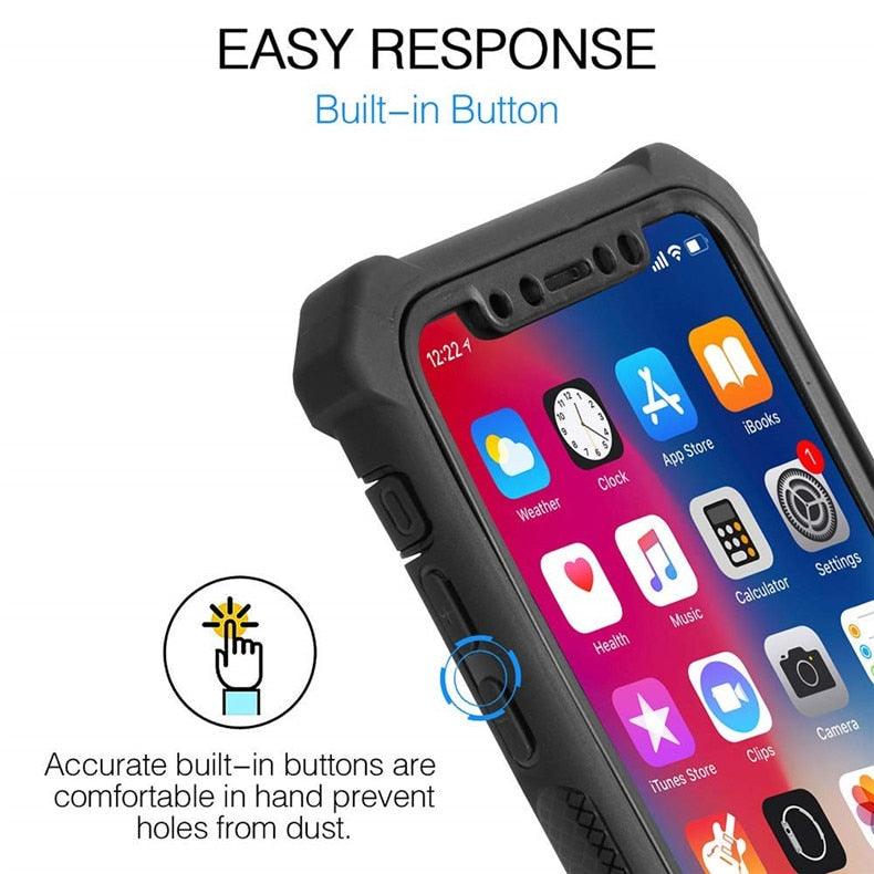 Coque de téléphone antichoc robuste pour iPhone 14 13 12 Coque arrière souple transparente Étui pare-chocs transparent intégral avec protection d'écran intégrée pour iPhone