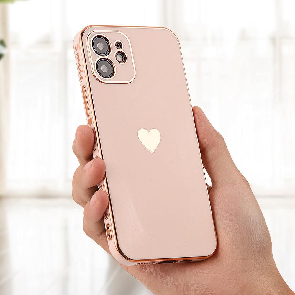 Coque de téléphone élégante pour femme pour iPhone 13 14 Pro Protection d'objectif d'appareil photo pour iPhone 12 11 Pro Max 14Plus Étui antichoc Pare-chocs luxueux Motif mignon Femmes Filles Coque d'appareil photo antichoc en silicone souple