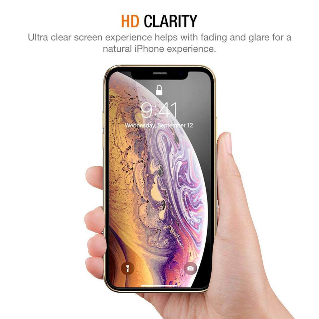 Protections d'écran en verre trempé HD pour iPhone 12 12 Max/12 Pro Film avant iPhone X 6/6s 7 8 11 Pro Max Protection d'écran transparente hautement résistante aux rayures en verre de protection plein écran pour iPhone