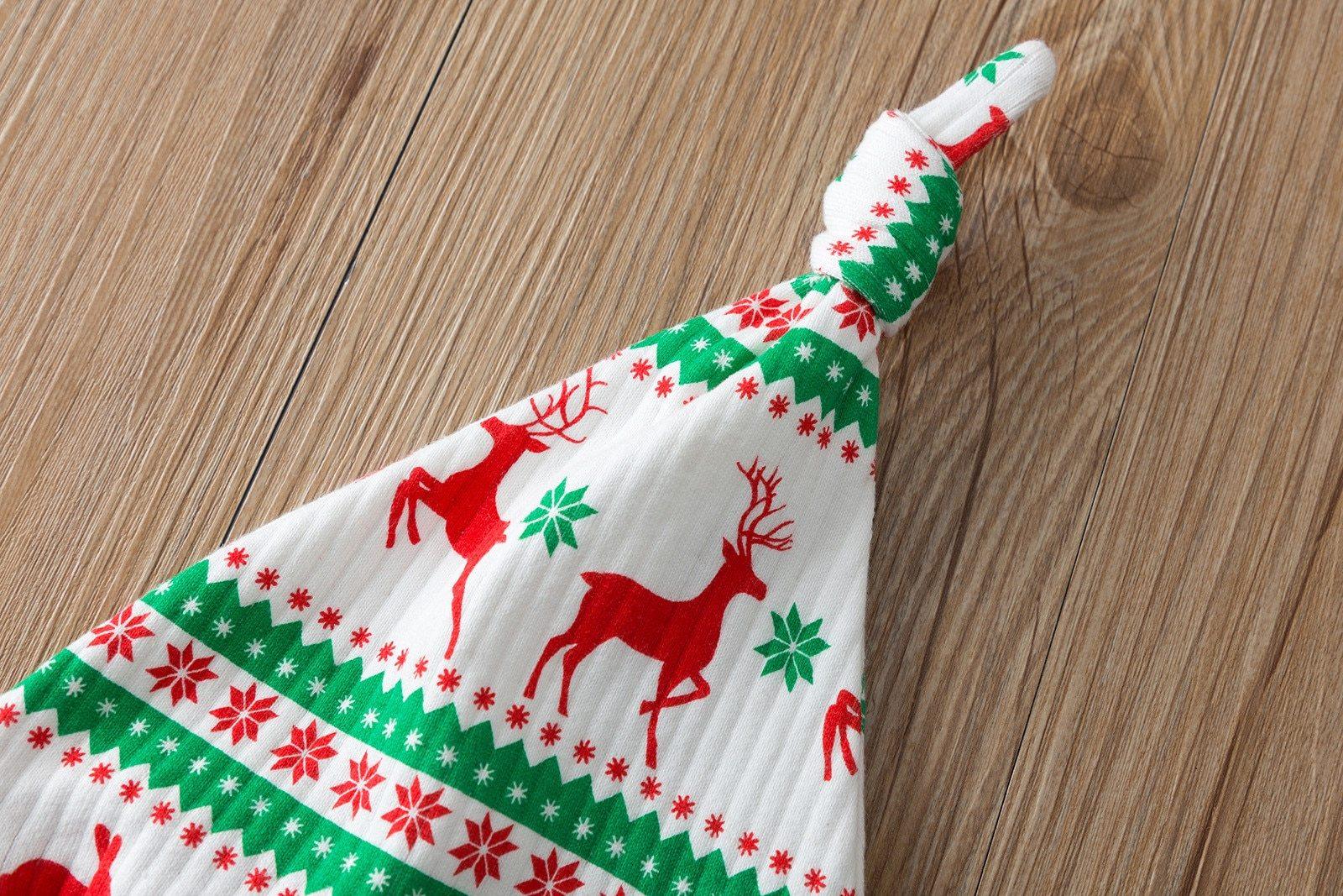 Grenouillère Noël Bébé Fille/Garçon Ensemble Bonnet Pantalon Motif Nouvel An Pour Garçons et Filles