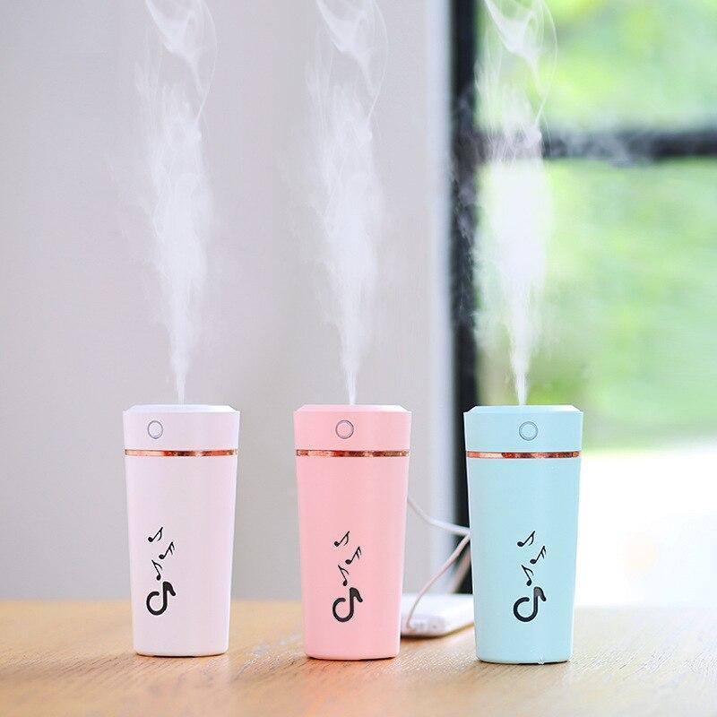 Nouvel humidificateur d'air portable USB 200 ml, diffuseur d'huiles essentielles ultrasonique pour la maison, la chambre, le bureau, la voiture avec 7 lumières colorées
