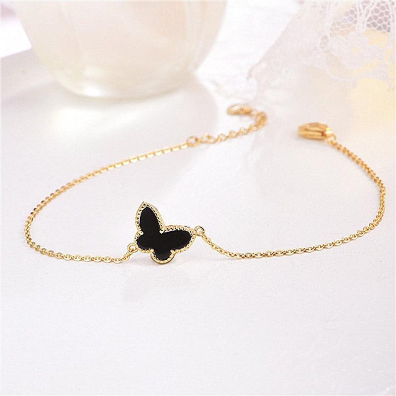Nouveau Bracelet de Mode Moderne en Or pour Fille Élégant Bijoux en Argent 925 Bracelets en Forme de Papillon Luxe pour Femme Mariage Fête Ornement