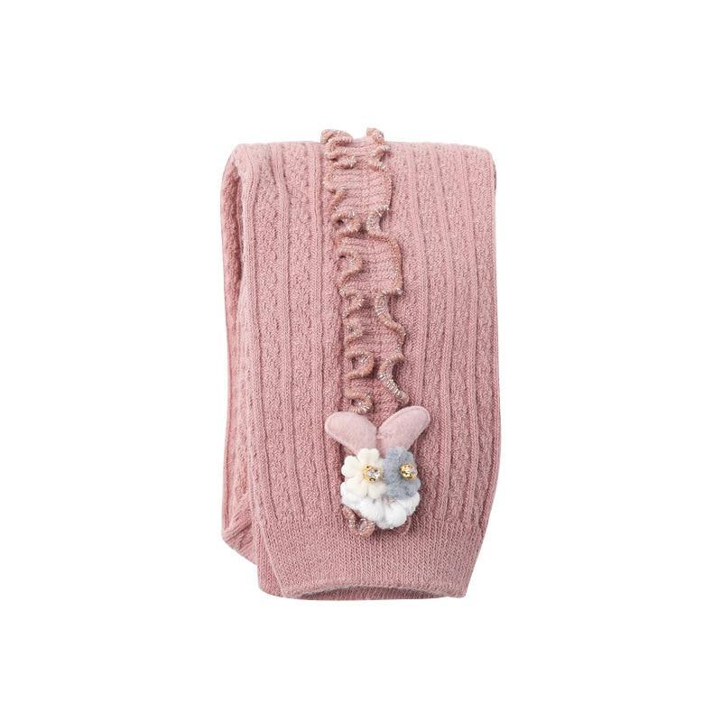 Pantalon Enfant - Joli Lapin Coloré - Legging Confortable en Tricot pour Bébés Filles