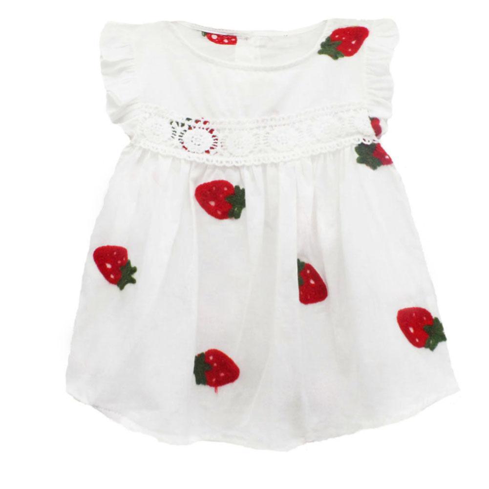 Robes d'été pour bébé avec manches à volants pour nouveau-né, en coton, sans manches, motif ananas, pour fillettes