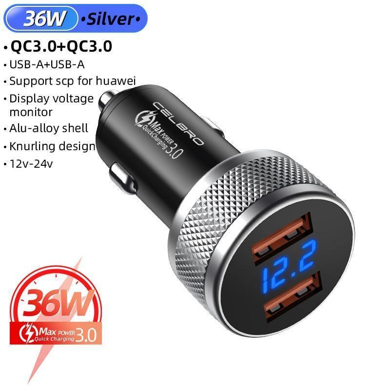 Mini voiture Charge rapide 3.0 Chargeur USB Chargeur de téléphone Chargeur auto portable Charge rapide