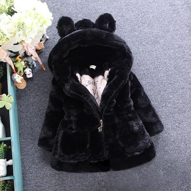 Bébé Fille Style Designer Moderne Veste à Capuche Mignonne Épaisse Chaude Douce Manteau pour Tout-Petits Pour Enfants