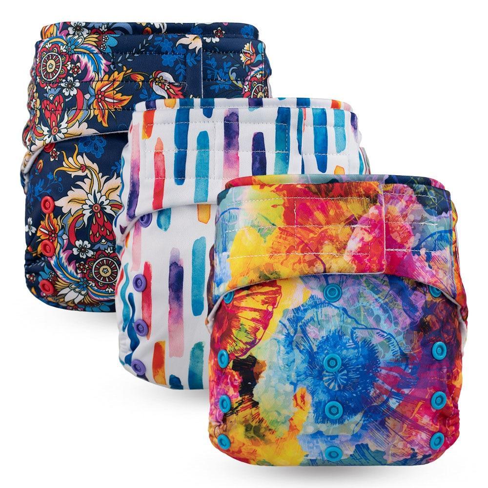 Couche Culotte à Scratch - Intérieur en Tissu Imperméable Lavable Réutilisable pour Bébés et Enfants