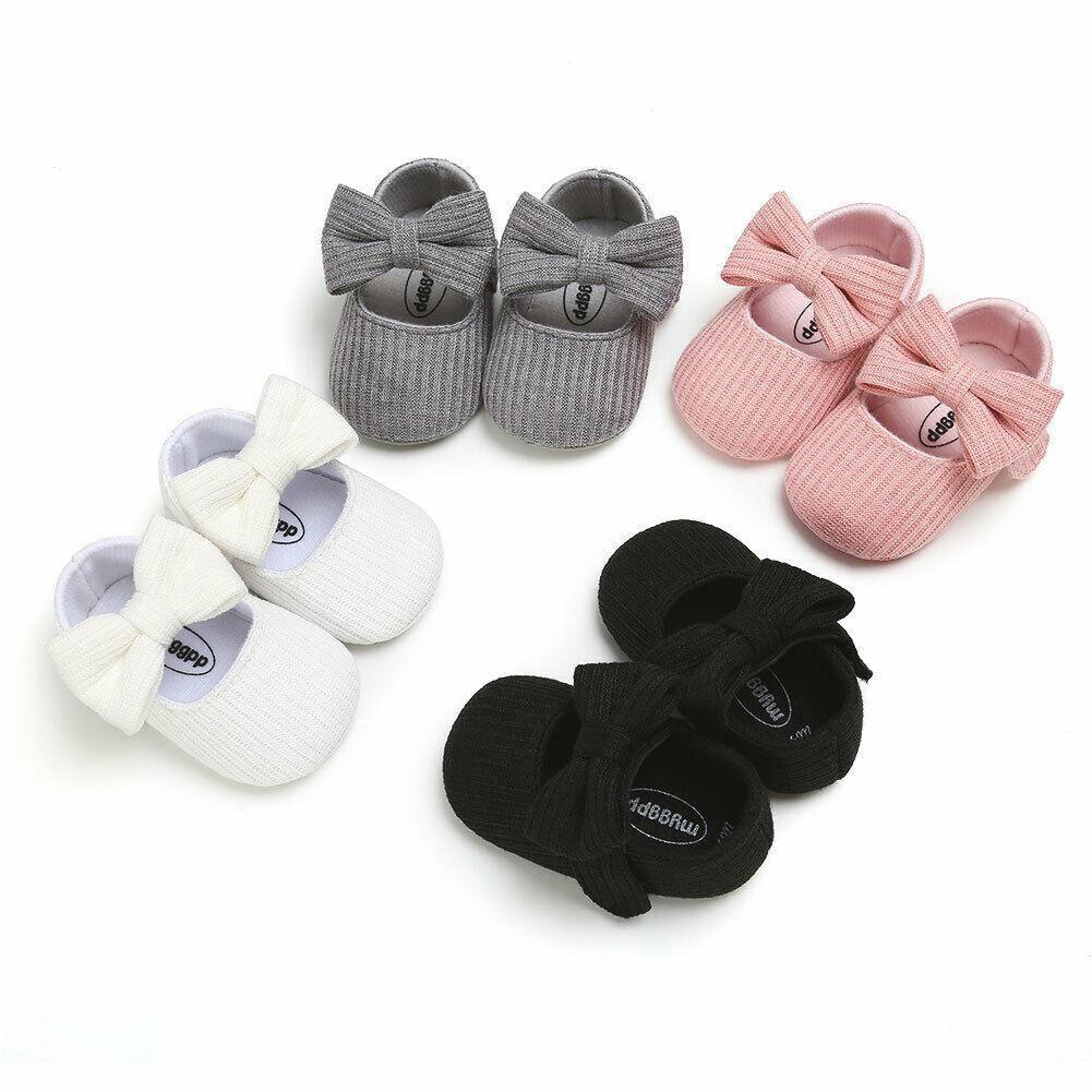 Chaussures de princesse pour bébé fille, nœud papillon, semelle souple, décontractées, pour nouveau-nés, 0-18 mois