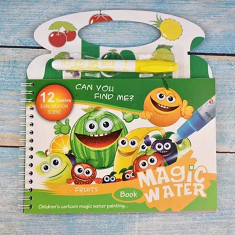 Carnet de coloriage Montessori Gribouillage et stylo magique réutilisable Tableau de dessin pour enfants, bébé, jouet éducatif d'anniversaire