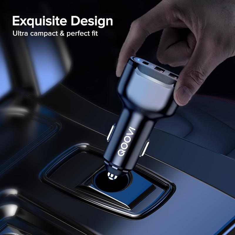 Chargeur de voiture universel 30 W PD 3 USB charge rapide QC3.0 Type C pour téléphones portables