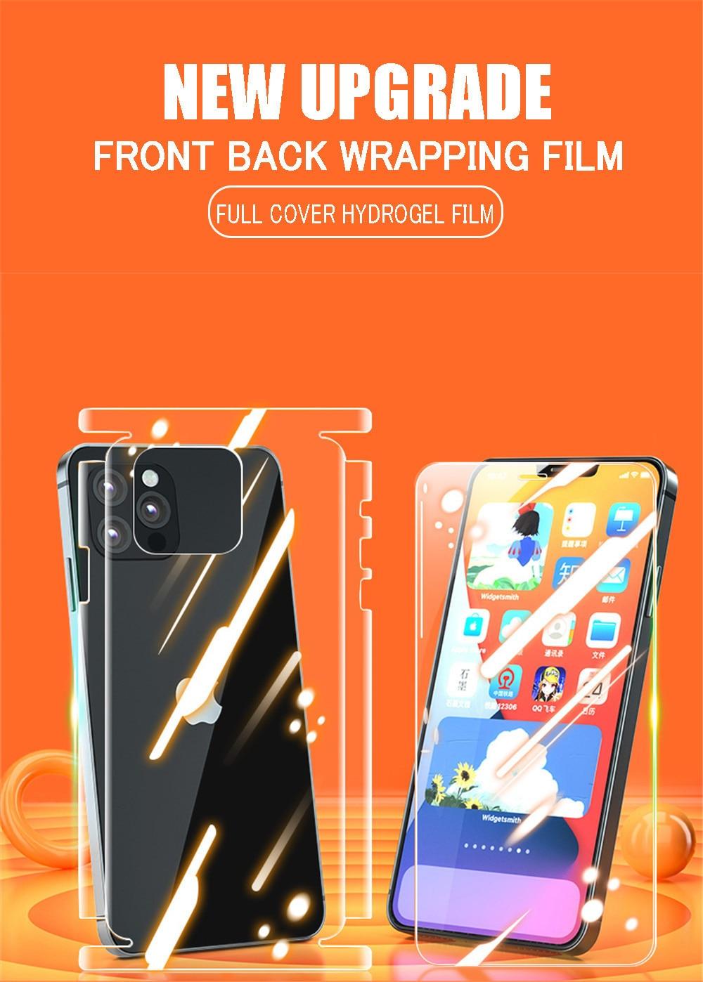 Film protecteur avant et arrière 360 Full Body pour iPhone 14 13 Pro Max 12 Film trempé Premium HD Clarté Anti-empreintes digitales/rayures Film de protection d'écran 11 Mini Coque ultra fine mate transparente