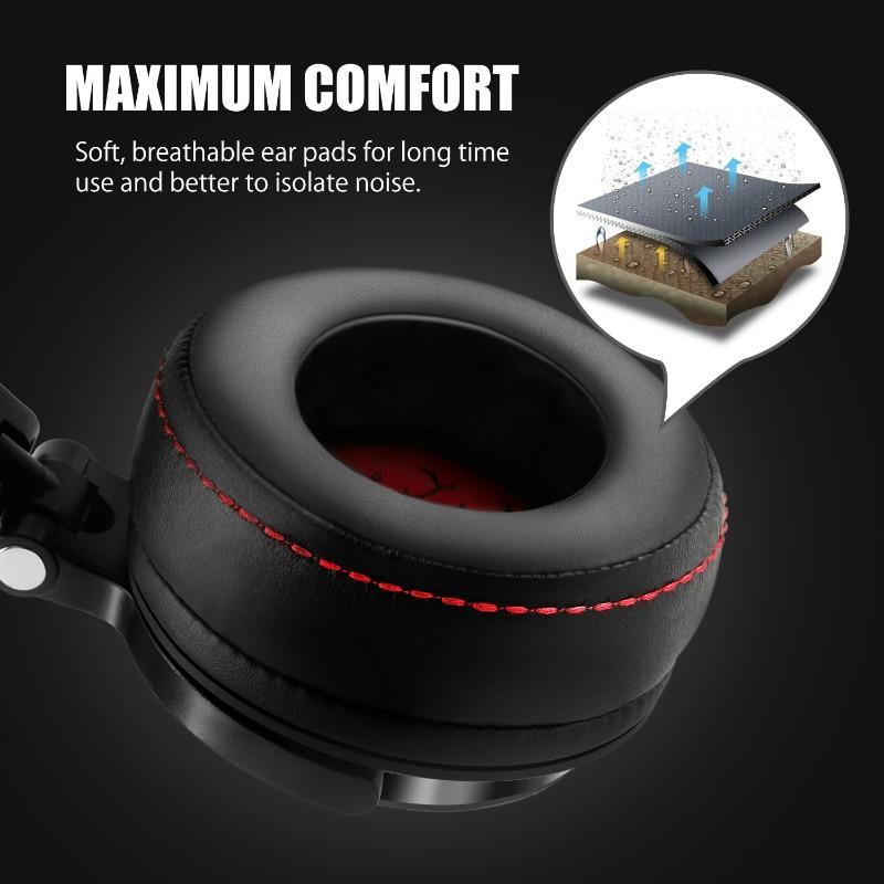 Casque DJ professionnel filaire STEVVEX avec microphone, supra-auriculaire, moniteur HiFi, pour téléphone et PC