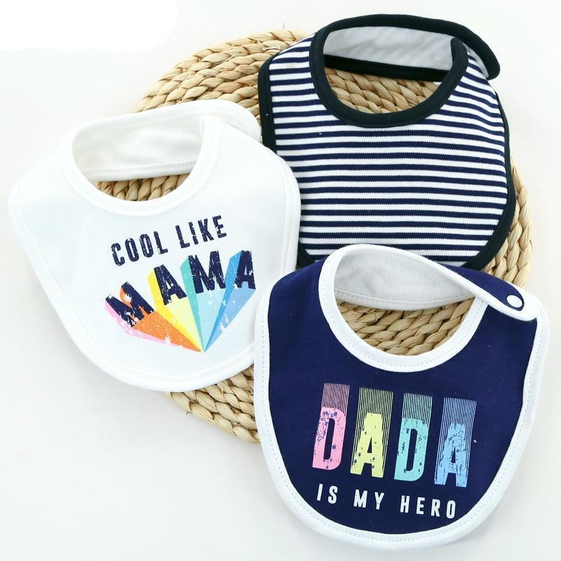 Bavettes bandanas pour bébé Moder, lot de 3 en coton, motifs triangulaires variés pour bébés garçons et filles