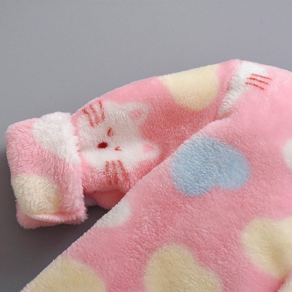 Barboteuse Bébé Nouveau-né Combinaison Enfant Dessin Animé Animal Polaire Chaud Barboteuse pour bébé Garçon Filles Matière Peluche