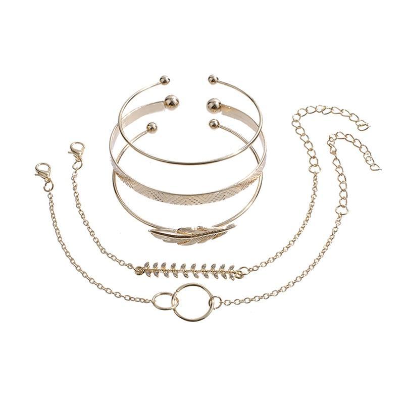 Lot de 5 bracelets de luxe modernes en or et cristal pour femmes, style punk bohème, cadeau de bijoux de plage