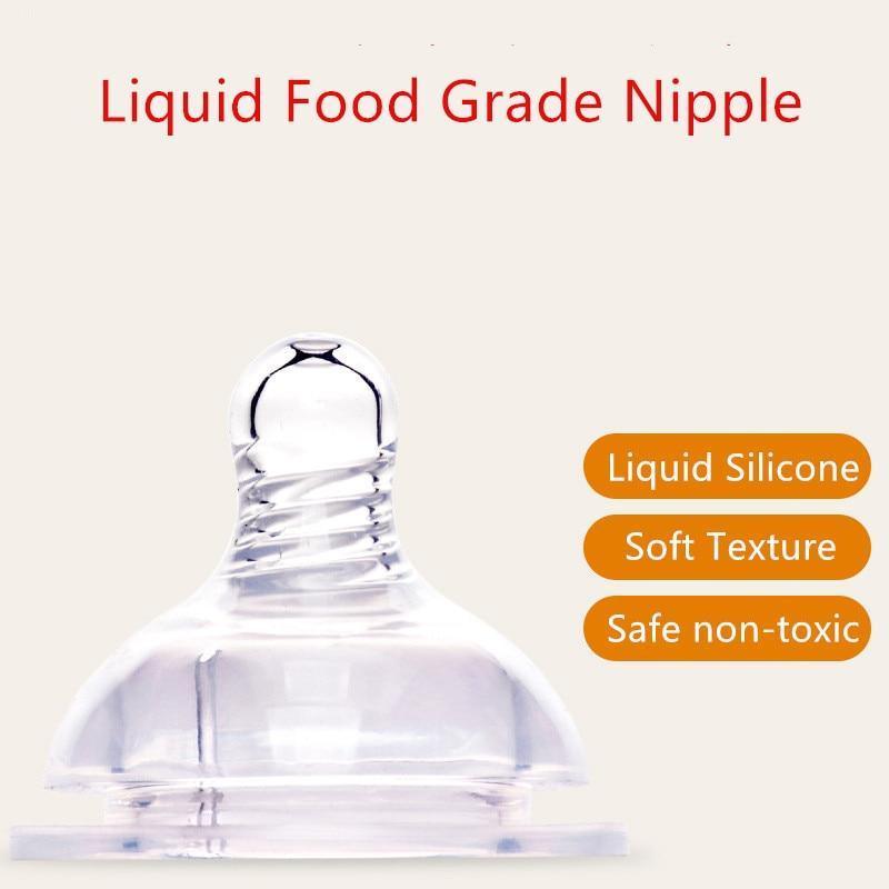 Biberon en verre mignon de dessin animé pour bébé, biberon en silicone sûr avec poignée, biberons colorés pour l'apprentissage du nouveau-né
