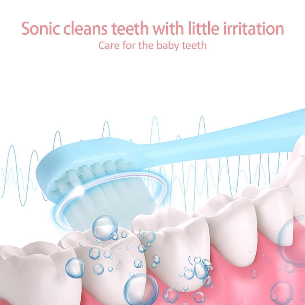 Nouvelle brosse à dents électrique à motif de dessin animé, brosse à dents électrique pour enfants avec tête de rechange souple, brosse à dents vibrante pour garçons et filles de 3 à 13 ans, étanche IPX7, cadeau de Noël pour enfants