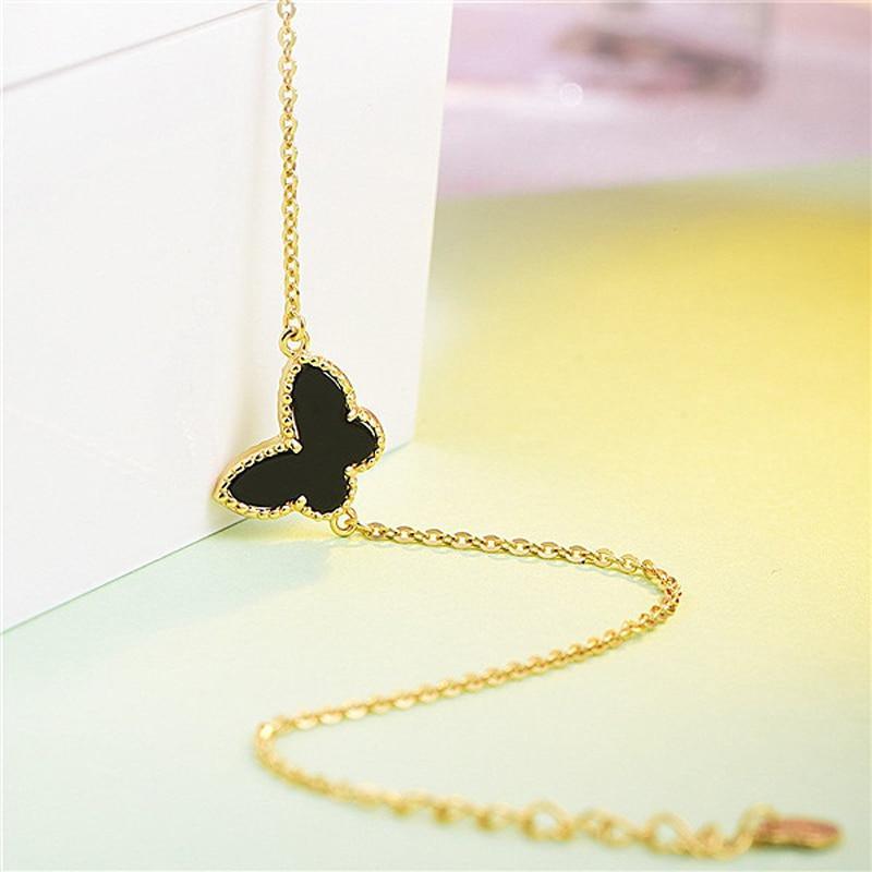 Nouveau Bracelet de Mode Moderne en Or pour Fille Élégant Bijoux en Argent 925 Bracelets en Forme de Papillon Luxe pour Femme Mariage Fête Ornement