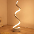 Lampe de table spirale LED Lampe de bureau incurvée moderne Lampe de chevet Lumière blanche chaude à intensité variable pour le salon et la chambre à coucher