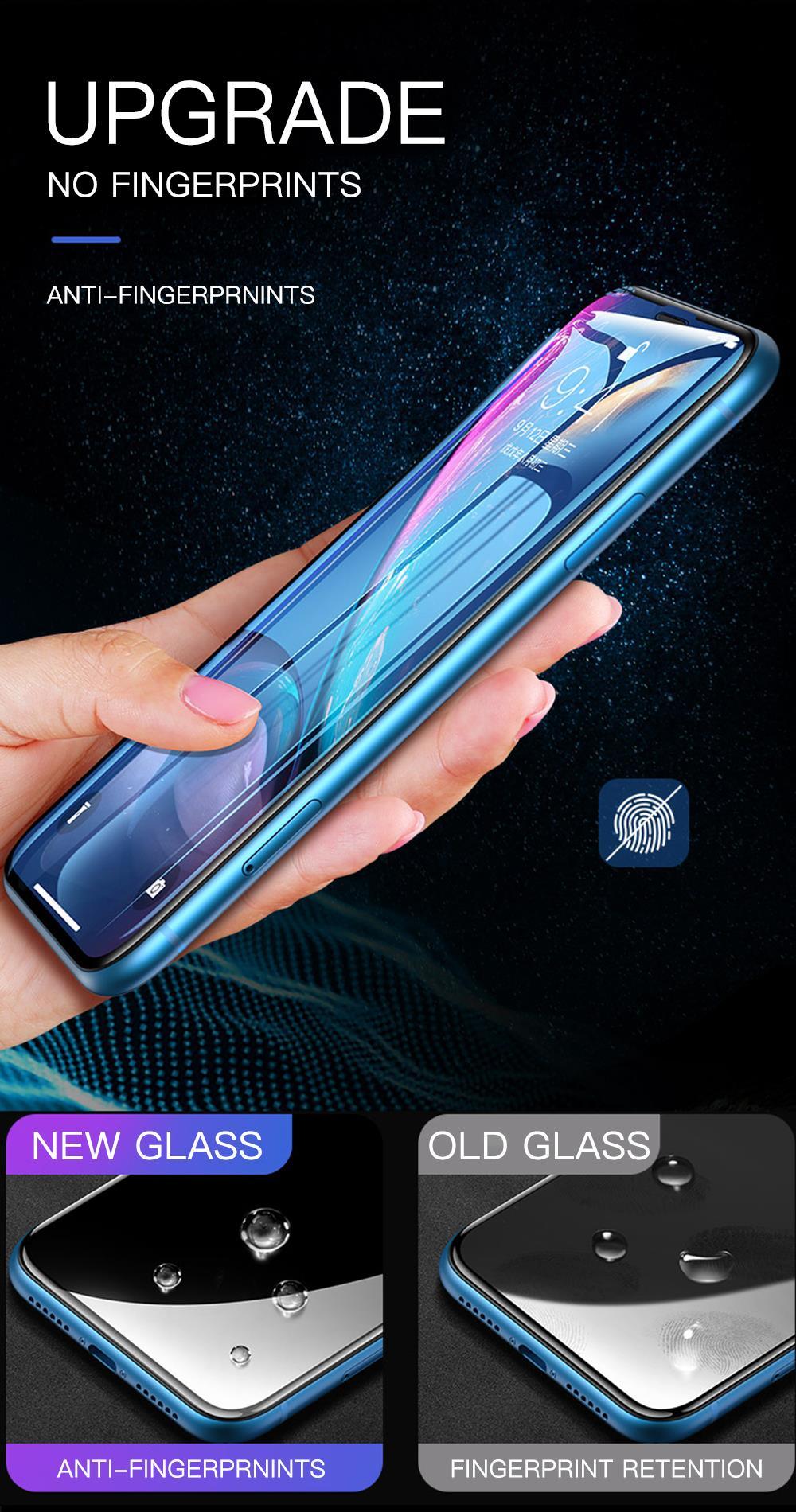 Verre trempé 20D pleine couverture pour iPhone 11 12 13 mini Pro X XR XS Max, protecteur d'écran pour iPhone 6 7 8 Plus SE, Film de protection HD transparent, installation facile, cadre, dureté 9H, sans bulles, anti-rayures et anti-traces de doigts