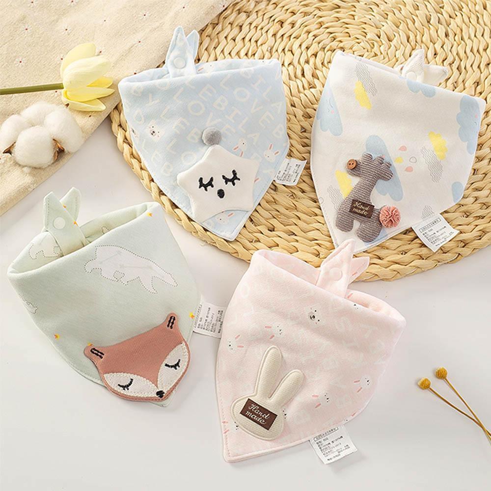 Bavoirs pour bébé, bavoirs triangulaires en double coton, serviette de salive de dessin animé, tablier d'alimentation pour bébés garçons et filles, bavoir en coton pour enfants