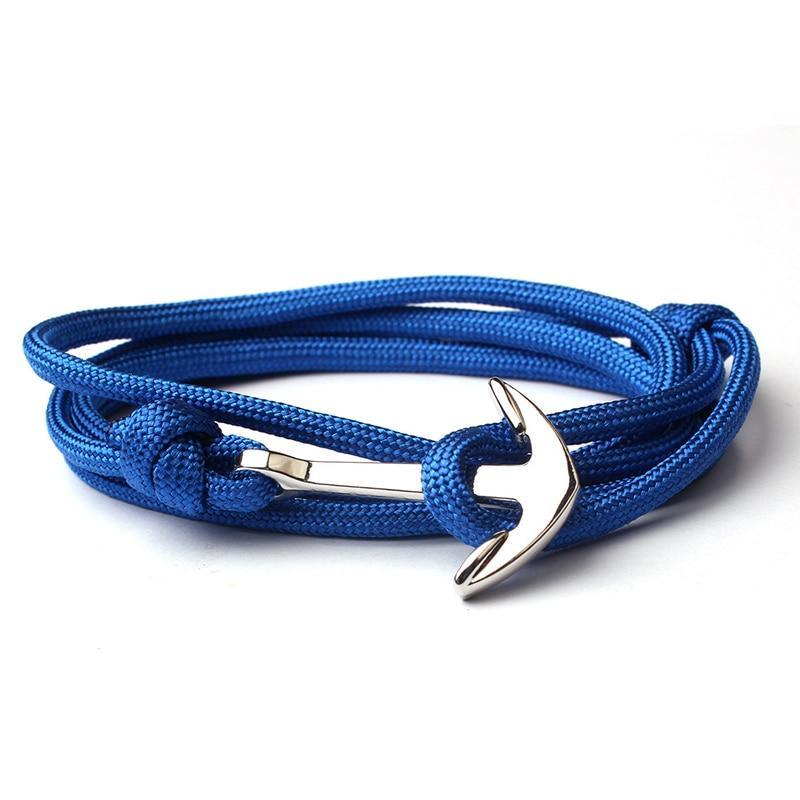 Nouveau Bracelet Ancre Marine Bleu Bracelet Ancre d'Amitié Homme Bracelet Multicouche Fait Main Corde Nylon Chaîne Bijoux Homme Femme
