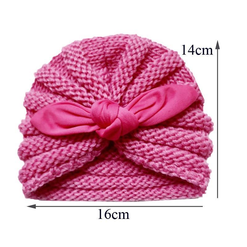 Bonnet tricoté à la main pour bébé, couleur bonbon, pour filles, bonnet turban pour nouveau-né