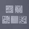 5Pcs/Set Règle pour enfants, modèle de peinture découpée, règle de dentelle thème album compte-main, pochoir de planche à dessin, outils de décoration pour jouet éducatif de dessin pour enfants