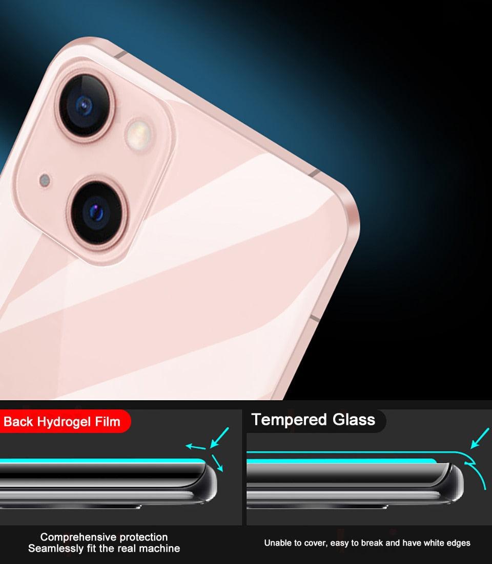 Protection d'écran en verre trempé ultra-fin pour iPhone 14 13 11 12 XS MAX XR X 7 8 6 6S SE Pro MAX Plus Mini, protection arrière souple anti-bulles/rayures