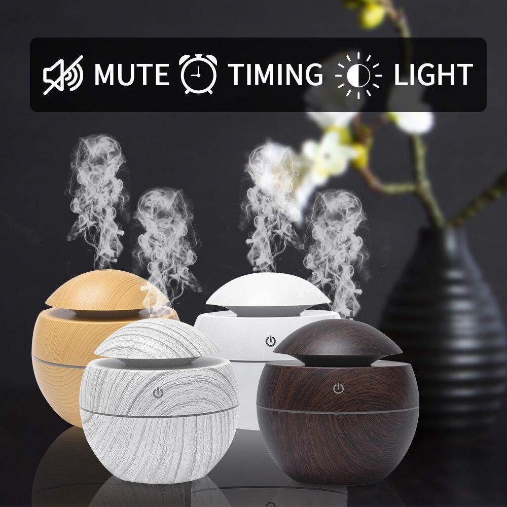 Mini diffuseur d'huiles essentielles USB, humidificateur d'air ultrasonique, diffuseur d'arômes, 7 couleurs LED, pour maison et bureau