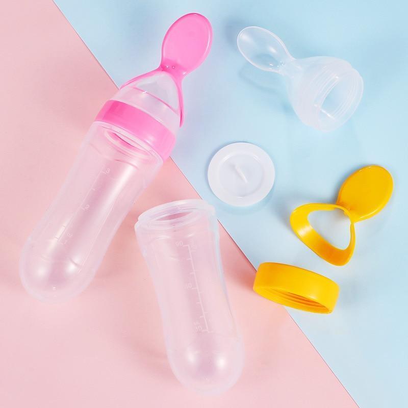 NOUVEAU Biberon Cuillère avec Cuillère en Silicone Nouveau-né Nourrisson Cuillère à Pression Biberon d'alimentation Supplémentaire pour Tout-petit pour Enfants et Bébé