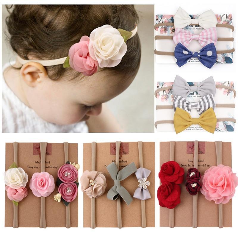Bandeau Bébé Tendance Fleur Fille Nœuds Couronne Bandeaux Mignons Nouveau-né Bandeaux Accessoires Cheveux Bébé