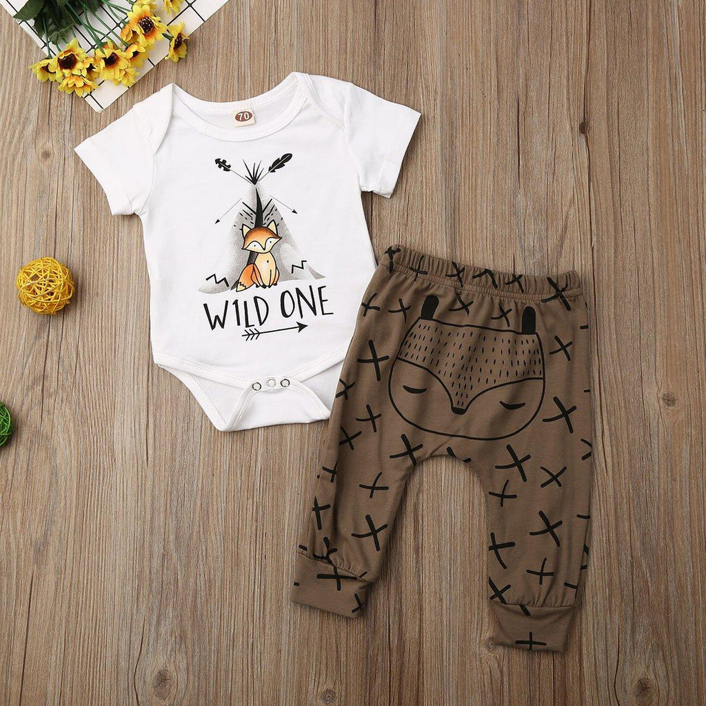 Grenouillère à manches courtes imprimé animaux de dessins animés pour nouveau-né garçon/fille, style automne, pour garçons et filles