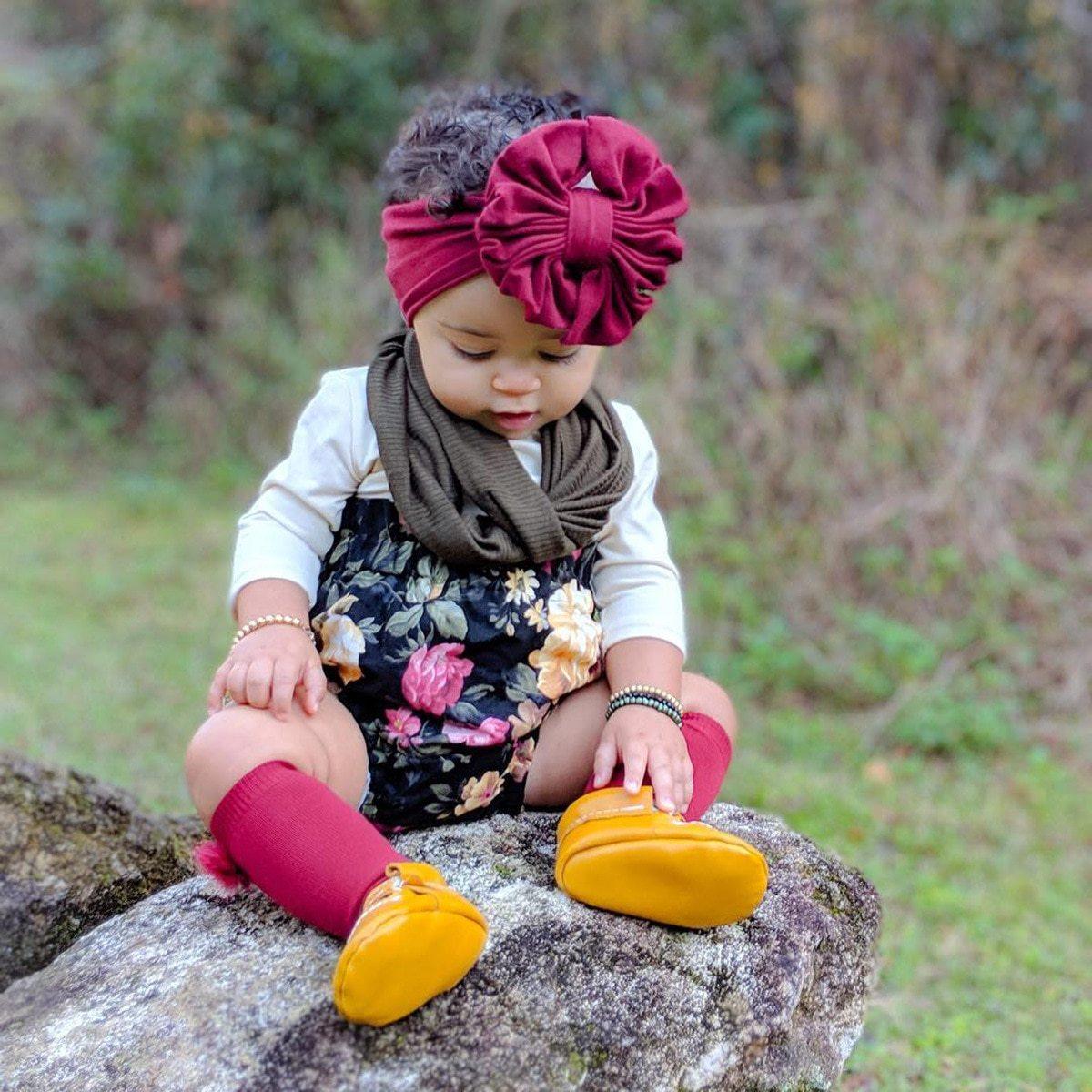 Nouveau grand bandeau de bébé avec nœud, bandeau en velours doux pour filles, accessoires de cheveux, nœuds solides désordonnés, bandeaux pour tout-petits, foulards pour bébé, turban grand nœud pour filles