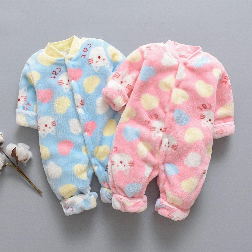Barboteuse Bébé Nouveau-né Combinaison Enfant Dessin Animé Animal Polaire Chaud Barboteuse pour bébé Garçon Filles Matière Peluche
